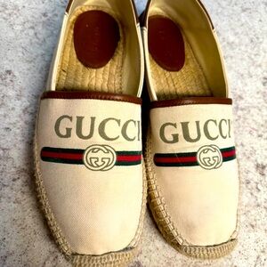 Gucci - RARE Espadrilles with Leather Back Heal and Bee Logo